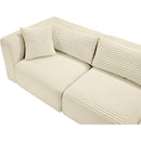  Manufacturer Color_Cream -- Shaggy 109" Cream Corduroy Performance Fabric Upholstered 4 pc Modular Sectional IMAGE 9