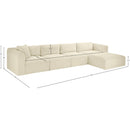  Manufacturer Color_Cream -- Shaggy 145" Cream Corduroy Performance Fabric Upholstered 4 pc Modular Sectional IMAGE 12