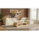  Manufacturer Color_Cream -- Shaggy 145" Cream Corduroy Performance Fabric Upholstered 4 pc Modular Sectional IMAGE 2