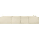  Manufacturer Color_Cream -- Shaggy 145" Cream Corduroy Performance Fabric Upholstered 4 pc Modular Sectional IMAGE 5