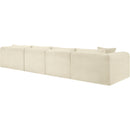  Manufacturer Color_Cream -- Shaggy 145" Cream Corduroy Performance Fabric Upholstered 4 pc Modular Sectional IMAGE 7