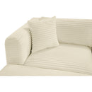  Manufacturer Color_Cream -- Shaggy 140" Cream Corduroy Performance Fabric Upholstered 5 pc Modular Sectional IMAGE 10
