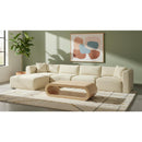  Manufacturer Color_Cream -- Shaggy 140" Cream Corduroy Performance Fabric Upholstered 5 pc Modular Sectional IMAGE 2