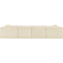  Manufacturer Color_Cream -- Shaggy 140" Cream Corduroy Performance Fabric Upholstered 5 pc Modular Sectional IMAGE 5