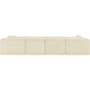 Meridian Shaggy Cream Corduroy Performance Fabric Modular Sectional IMAGE 5