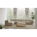 Meridian Shaggy Cream Corduroy Performance Fabric Modular Sectional IMAGE 2
