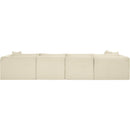 Meridian Shaggy Cream Corduroy Performance Fabric Modular Sectional IMAGE 5