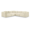  Manufacturer Color_Cream -- Shaggy 109" Cream Corduroy Performance Fabric Upholstered 5 pc Modular Sectional IMAGE 1