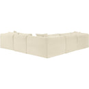  Manufacturer Color_Cream -- Shaggy 109" Cream Corduroy Performance Fabric Upholstered 5 pc Modular Sectional IMAGE 5
