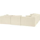 Manufacturer Color_Cream -- Shaggy 109" Cream Corduroy Performance Fabric Upholstered 5 pc Modular Sectional IMAGE 7