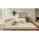 Meridian Shaggy Cream Corduroy Performance Fabric Modular Sectional IMAGE 2