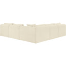  Manufacturer Color_Cream -- Shaggy 101" Cream Corduroy Performance Fabric Upholstered 5 pc Modular Sectional IMAGE 5