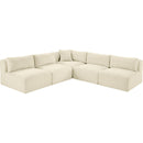 Meridian Shaggy Cream Corduroy Performance Fabric Modular Sectional IMAGE 6