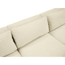 Meridian Shaggy Cream Corduroy Performance Fabric Modular Sectional IMAGE 7