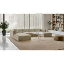  Manufacturer Color_Cream -- Shaggy 145" Cream Corduroy Performance Fabric Upholstered 5 pc Modular Sectional IMAGE 2