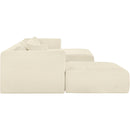  Manufacturer Color_Cream -- Shaggy 145" Cream Corduroy Performance Fabric Upholstered 5 pc Modular Sectional IMAGE 4