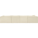  Manufacturer Color_Cream -- Shaggy 145" Cream Corduroy Performance Fabric Upholstered 5 pc Modular Sectional IMAGE 5
