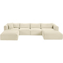  Manufacturer Color_Cream -- Shaggy 145" Cream Corduroy Performance Fabric Upholstered 5 pc Modular Sectional IMAGE 6