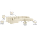  Manufacturer Color_Cream -- Shaggy 145" Cream Corduroy Performance Fabric Upholstered 5 pc Modular Sectional IMAGE 13