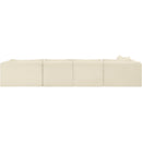 Meridian Shaggy Cream Corduroy Performance Fabric Modular Sectional IMAGE 5