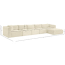  Manufacturer Color_Cream -- Shaggy 176" Cream Corduroy Performance Fabric Upholstered 5 pc Modular Sectional IMAGE 12
