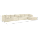 Meridian Shaggy Cream Corduroy Performance Fabric Modular Sectional IMAGE 12