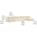  Manufacturer Color_Cream -- Shaggy 176" Cream Corduroy Performance Fabric Upholstered 5 pc Modular Sectional IMAGE 13