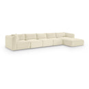  Manufacturer Color_Cream -- Shaggy 176" Cream Corduroy Performance Fabric Upholstered 5 pc Modular Sectional IMAGE 1