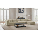  Manufacturer Color_Cream -- Shaggy 176" Cream Corduroy Performance Fabric Upholstered 5 pc Modular Sectional IMAGE 2