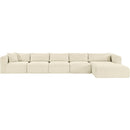  Manufacturer Color_Cream -- Shaggy 176" Cream Corduroy Performance Fabric Upholstered 5 pc Modular Sectional IMAGE 3