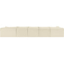  Manufacturer Color_Cream -- Shaggy 176" Cream Corduroy Performance Fabric Upholstered 5 pc Modular Sectional IMAGE 5