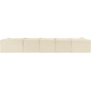 Meridian Shaggy Cream Corduroy Performance Fabric Modular Sectional IMAGE 5