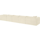  Manufacturer Color_Cream -- Shaggy 176" Cream Corduroy Performance Fabric Upholstered 5 pc Modular Sectional IMAGE 7