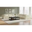 Meridian Shaggy Cream Corduroy Performance Fabric Modular Sectional IMAGE 2