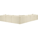  Manufacturer Color_Cream -- Shaggy 140" Cream Corduroy Performance Fabric Upholstered 6 pc Modular Sectional IMAGE 7