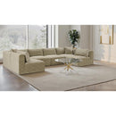  Manufacturer Color_Cream -- Shaggy 140" Cream Corduroy Performance Fabric Upholstered 6 pc Modular Sectional IMAGE 2