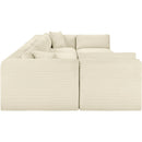  Manufacturer Color_Cream -- Shaggy 140" Cream Corduroy Performance Fabric Upholstered 6 pc Modular Sectional IMAGE 4