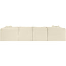Meridian Shaggy Cream Corduroy Performance Fabric Modular Sectional IMAGE 5