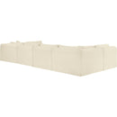  Manufacturer Color_Cream -- Shaggy 140" Cream Corduroy Performance Fabric Upholstered 6 pc Modular Sectional IMAGE 7