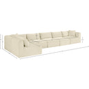  Manufacturer Color_Cream -- Shaggy 171" Cream Corduroy Performance Fabric Upholstered 6 pc Modular Sectional IMAGE 12