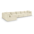  Manufacturer Color_Cream -- Shaggy 171" Cream Corduroy Performance Fabric Upholstered 6 pc Modular Sectional IMAGE 1