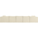 Meridian Shaggy Cream Corduroy Performance Fabric Modular Sectional IMAGE 4