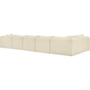  Manufacturer Color_Cream -- Shaggy 171" Cream Corduroy Performance Fabric Upholstered 6 pc Modular Sectional IMAGE 6