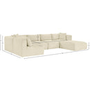  Manufacturer Color_Cream -- Shaggy 140" Cream Corduroy Performance Fabric Upholstered 6 pc Modular Sectional IMAGE 13