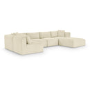 Meridian Shaggy Cream Corduroy Performance Fabric Modular Sectional IMAGE 1