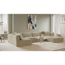 Meridian Shaggy Cream Corduroy Performance Fabric Modular Sectional IMAGE 2