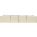  Manufacturer Color_Cream -- Shaggy 140" Cream Corduroy Performance Fabric Upholstered 6 pc Modular Sectional IMAGE 5