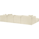  Manufacturer Color_Cream -- Shaggy 140" Cream Corduroy Performance Fabric Upholstered 6 pc Modular Sectional IMAGE 7
