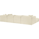 Meridian Shaggy Cream Corduroy Performance Fabric Modular Sectional IMAGE 7