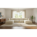 Meridian Shaggy Cream Corduroy Performance Fabric Modular Sectional IMAGE 2